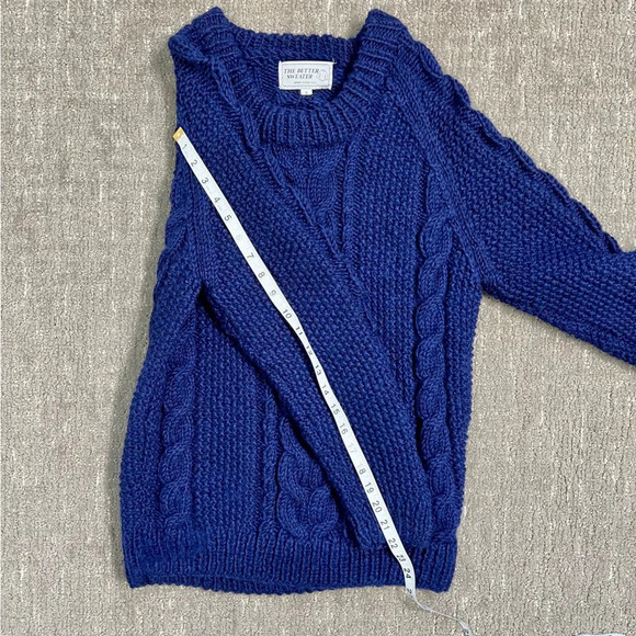 The Better Sweater Homer Alaska Dark Blue Chunky Cable Knit Size Small - Picture 5 of 5